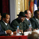 Leaders of African nations, as well as the president of France, met in Paris on May 17, 2014, to discuss Nigeria’s security, including (from left) Nigerien President Mahamadou Issoufou, Cameroonian President Paul Biya, Nigerian President Goodluck Jonathan, French President François Hollande, Chadian President Idriss Deby Itno and Beninese President Thomas Boni Yayi.
Thierry Chesnot/Getty Images